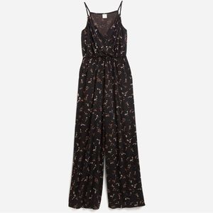 Kailegh Black Floral “Lexi Knit Jumpsuit” Size Small